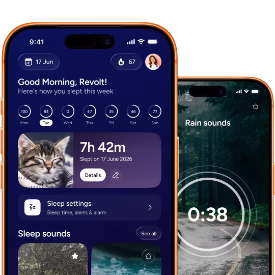 Eepy sleep and relaxation sound app screens